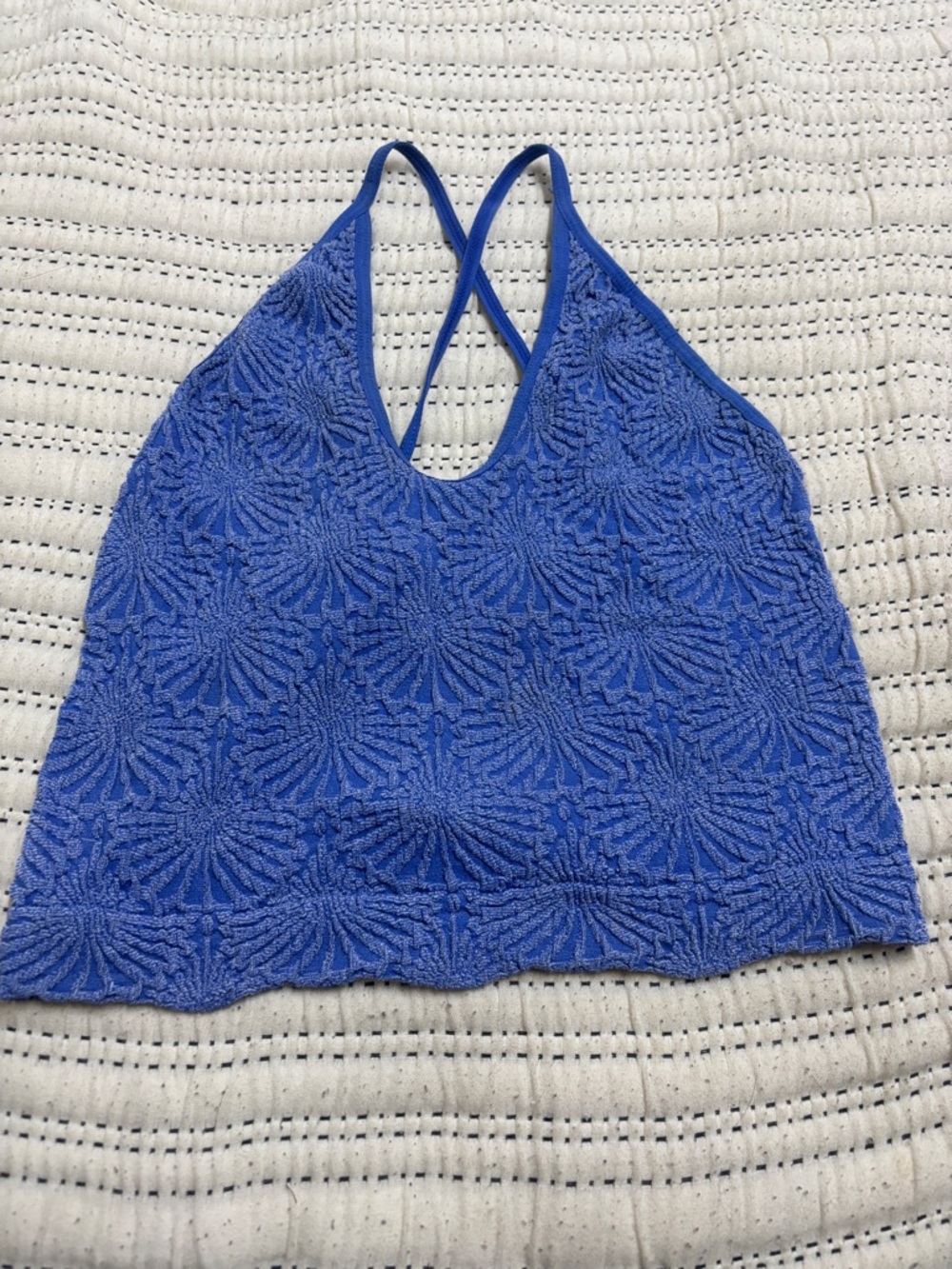 By Together Royal Blue Crochet Halter Camisole